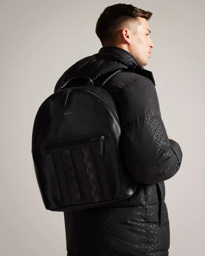 Ted Baker Backpacks Men WAYNOR 8211 House Check PU Backpack Black Ted Baker Backpacks Men WAYNOR 8211 House Check PU Backpack Black