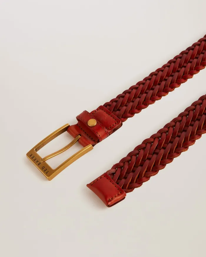 Ted Baker Belts Men BRAIDIE 8211 Braided Leather Belt Tan