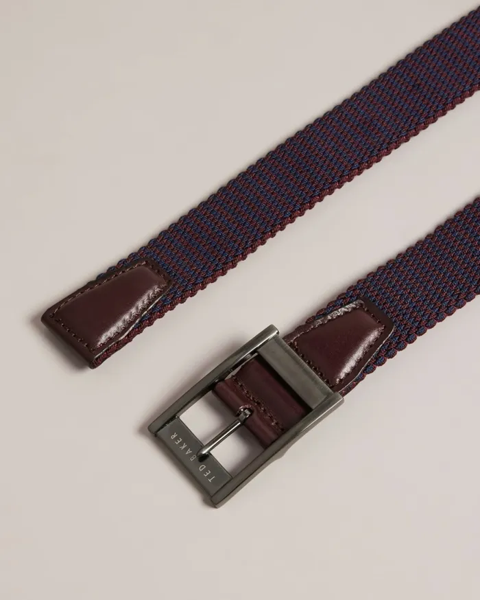 Ted Baker Belts Men COLUMMM 8211 Reversible Woven Elastic Belt Oxblood