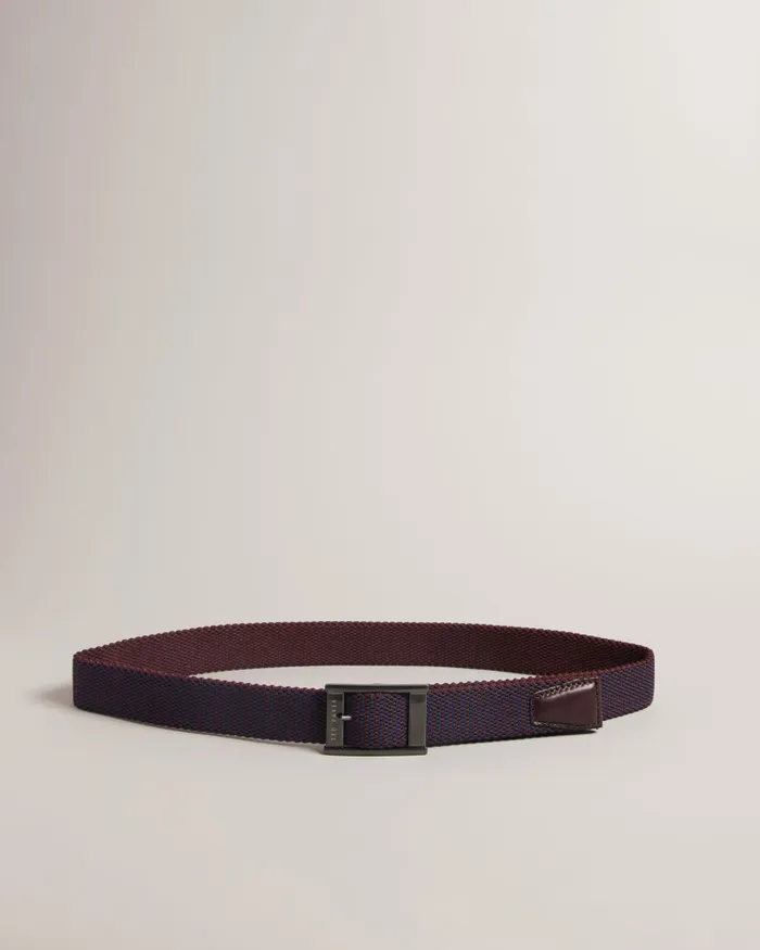 Ted Baker Belts Men COLUMMM 8211 Reversible Woven Elastic Belt Oxblood Ted Baker Belts Men COLUMMM 8211 Reversible Woven Elastic Belt Oxblood