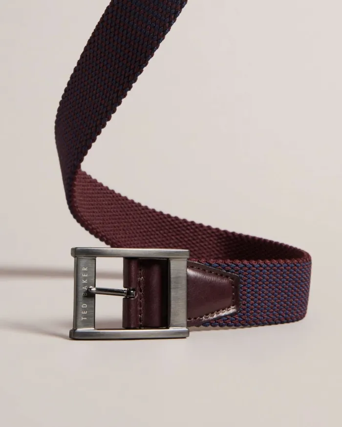 Ted Baker Belts Men COLUMMM 8211 Reversible Woven Elastic Belt Oxblood Ted Baker Belts Men COLUMMM 8211 Reversible Woven Elastic Belt Oxblood