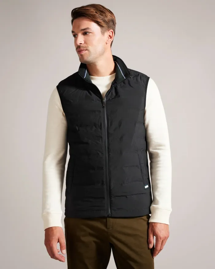 Ted Baker Coats and Jackets Men NEWWARK 8211 Padded Funnel Neck Gilet Black Ted Baker Coats and Jackets Men NEWWARK 8211 Padded Funnel Neck Gilet Black