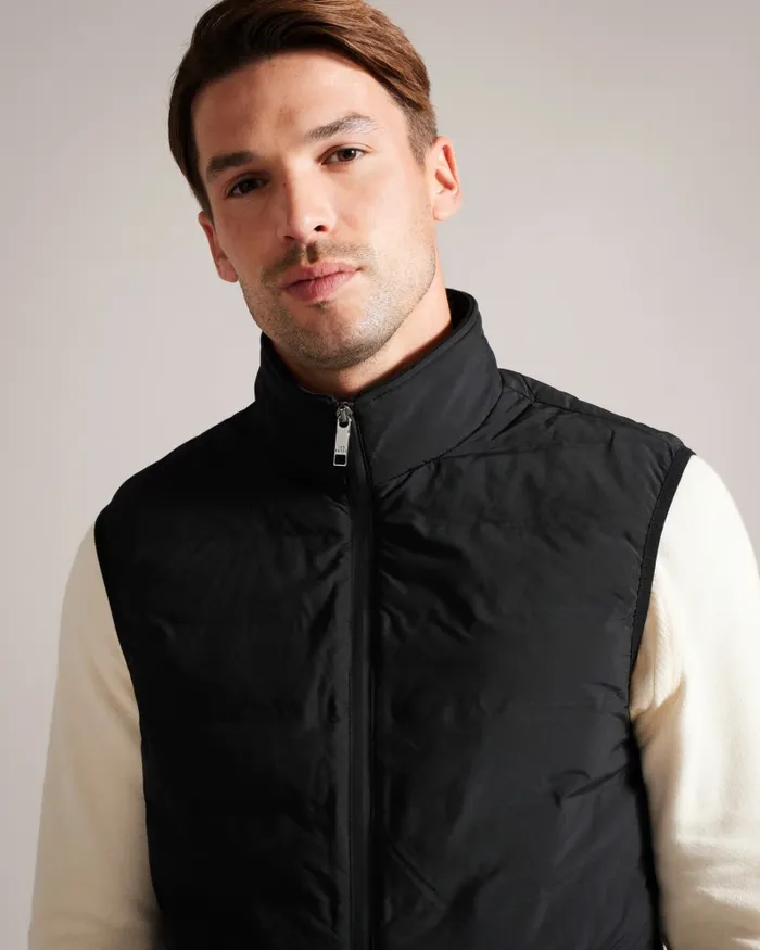 Ted Baker Coats and Jackets Men NEWWARK 8211 Padded Funnel Neck Gilet Black Ted Baker Coats and Jackets Men NEWWARK 8211 Padded Funnel Neck Gilet Black
