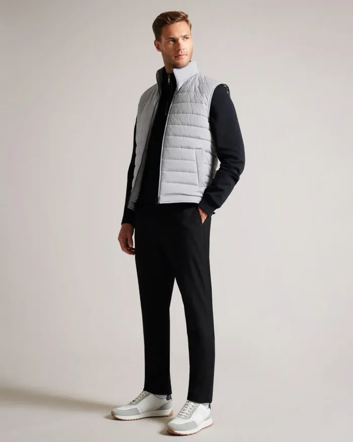 Ted Baker Coats and Jackets Men OVETA 8211 Showerproof Quilted Nylon Gilet Grey Ted Baker Coats and Jackets Men OVETA 8211 Showerproof Quilted Nylon Gilet Grey