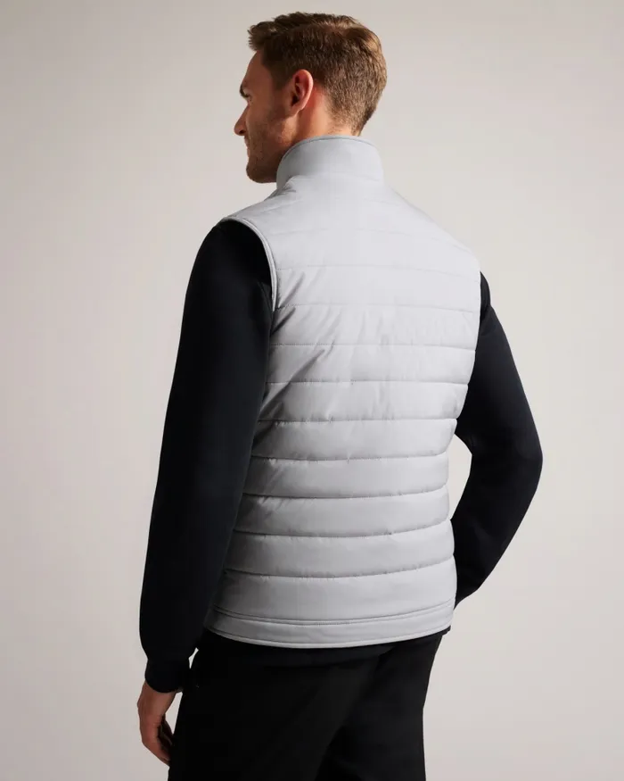 Ted Baker Coats and Jackets Men OVETA 8211 Showerproof Quilted Nylon Gilet Grey Ted Baker Coats and Jackets Men OVETA 8211 Showerproof Quilted Nylon Gilet Grey