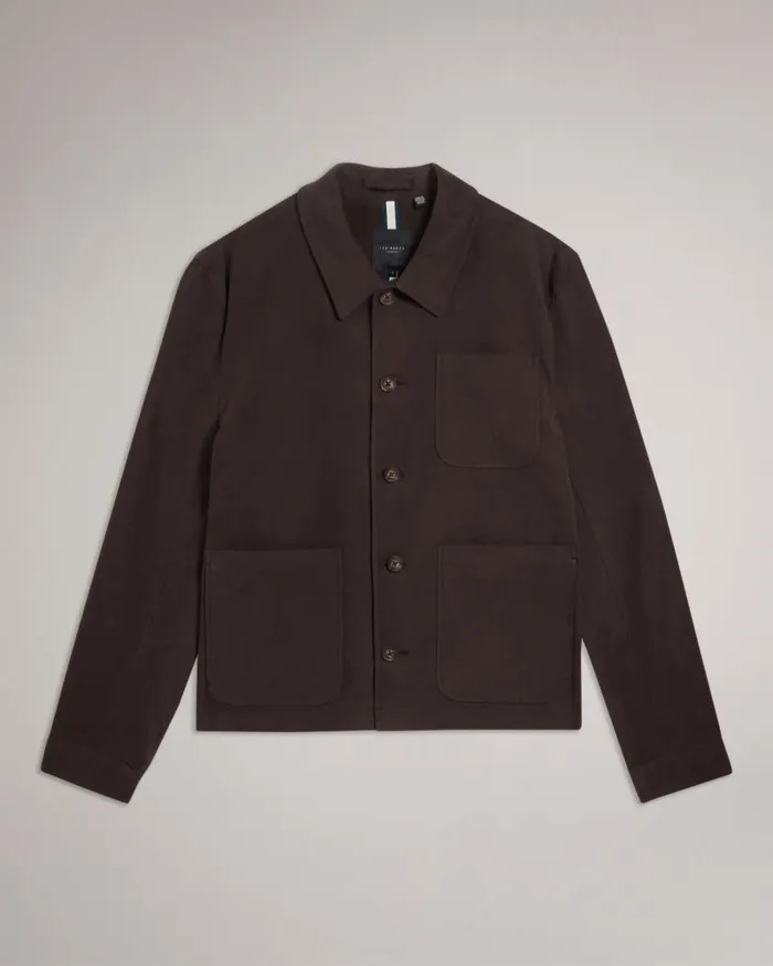 Ted Baker Coats and Jackets Men RUFUSJ 8211 Button Through Moleskin Jacket Dark Brown