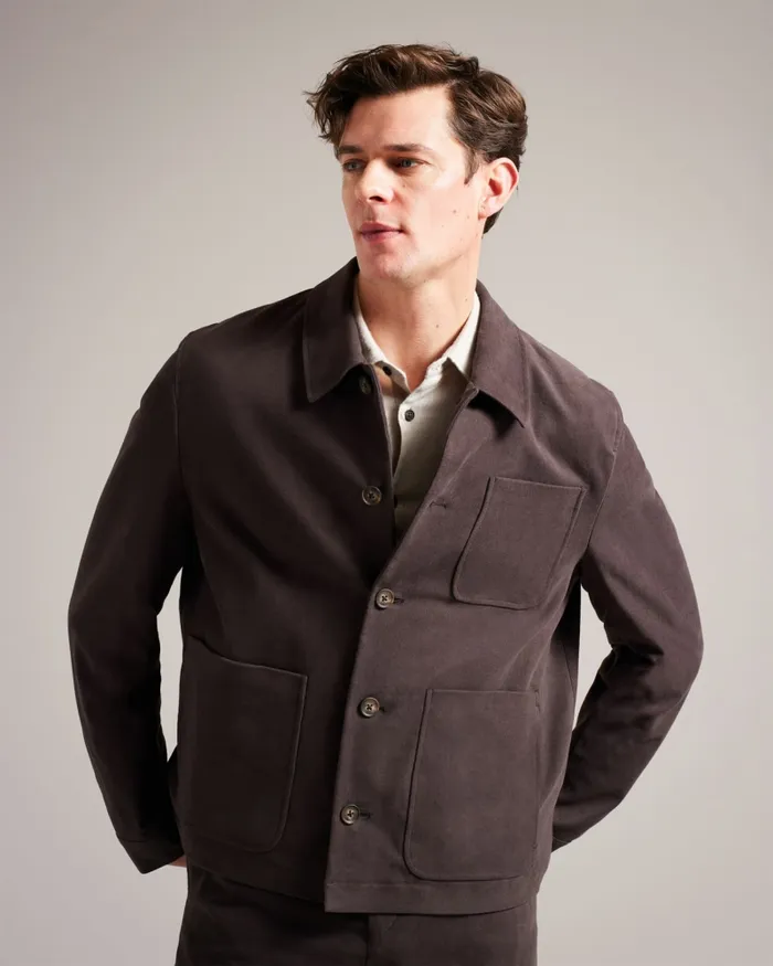 Ted Baker Coats and Jackets Men RUFUSJ 8211 Button Through Moleskin Jacket Dark Brown Ted Baker Coats and Jackets Men RUFUSJ 8211 Button Through Moleskin Jacket Dark Brown