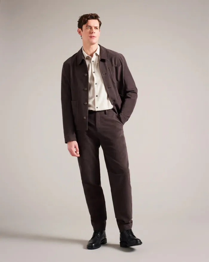 Ted Baker Coats and Jackets Men RUFUSJ 8211 Button Through Moleskin Jacket Dark Brown Ted Baker Coats and Jackets Men RUFUSJ 8211 Button Through Moleskin Jacket Dark Brown