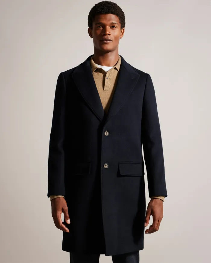 Ted Baker Coats and Jackets Men WILDING 8211 Wool Blend Overcoat Navy Ted Baker Coats and Jackets Men WILDING 8211 Wool Blend Overcoat Navy