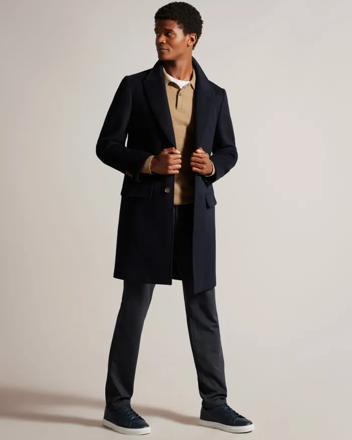 Ted Baker Coats and Jackets Men WILDING 8211 Wool Blend Overcoat Navy Ted Baker Coats and Jackets Men WILDING 8211 Wool Blend Overcoat Navy