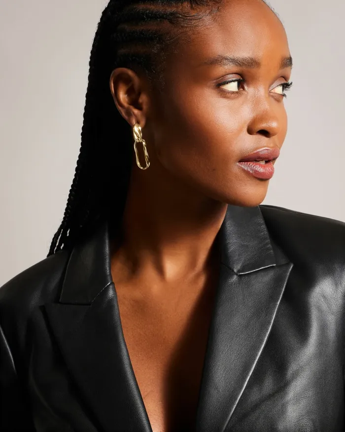 Ted Baker Coats and Jackets Women MELLIIE 8211 Longline Single Breasted Leather Blazer Black Ted Baker Coats and Jackets Women MELLIIE 8211 Longline Single Breasted Leather Blazer Black