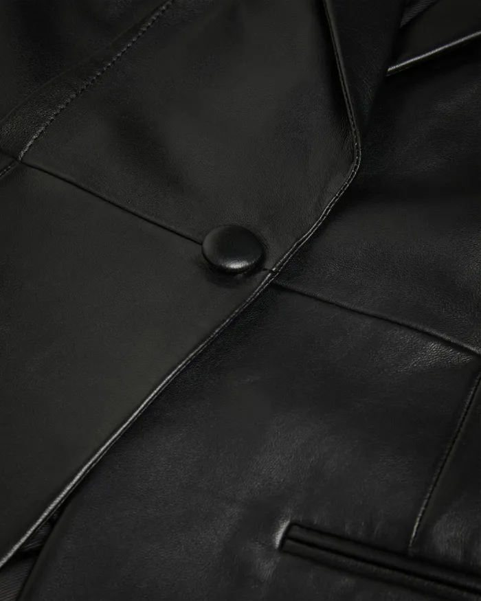Ted Baker Coats and Jackets Women MELLIIE 8211 Longline Single Breasted Leather Blazer Black Ted Baker Coats and Jackets Women MELLIIE 8211 Longline Single Breasted Leather Blazer Black
