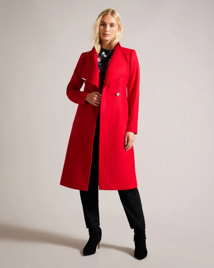 Ted Baker Coats and Jackets Women ROSE 8211 Wool Wrap Coat Red