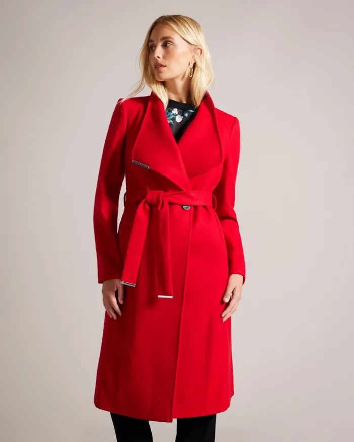 Ted Baker Coats and Jackets Women ROSE 8211 Wool Wrap Coat Red