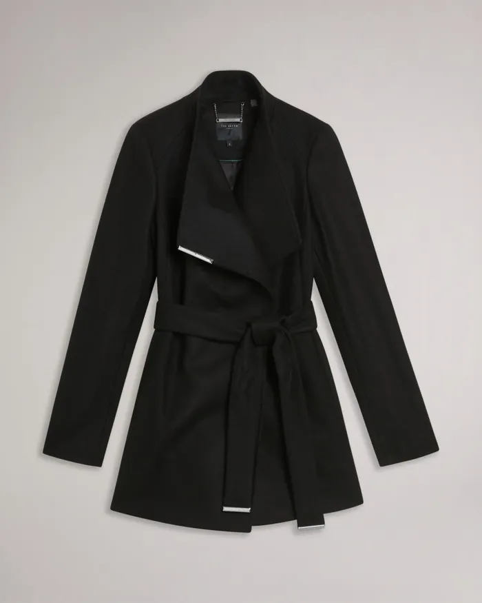 Ted Baker Coats and Jackets Women ROSESS 8211 Wool Wrap Short Coat Black