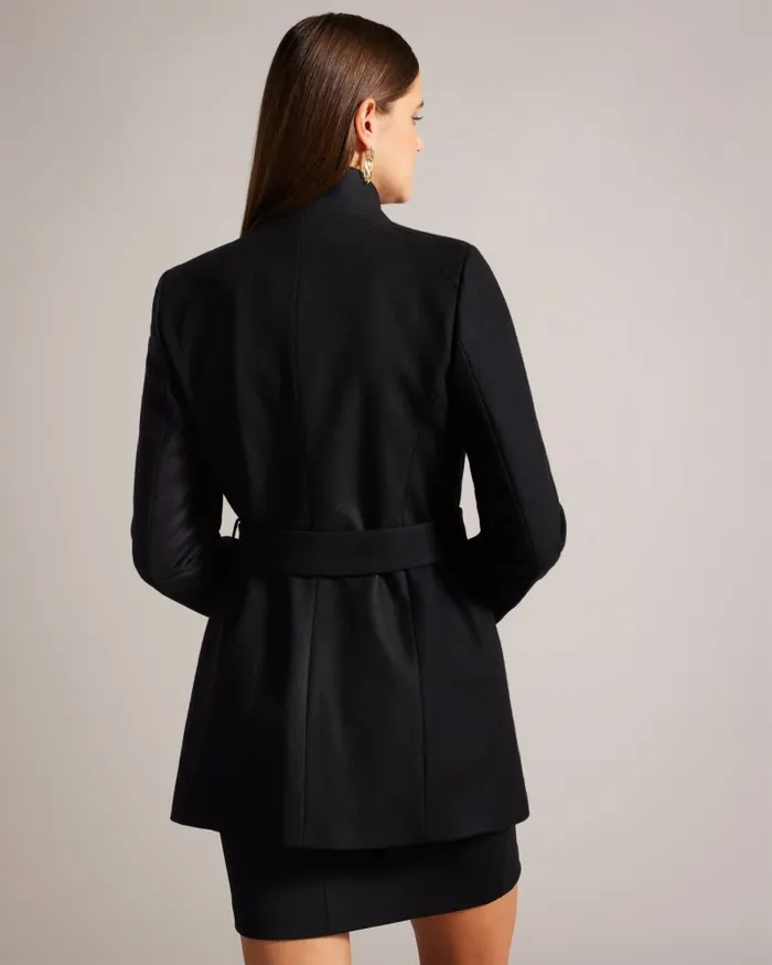 Ted Baker Coats and Jackets Women ROSESS 8211 Wool Wrap Short Coat Black Ted Baker Coats and Jackets Women ROSESS 8211 Wool Wrap Short Coat Black