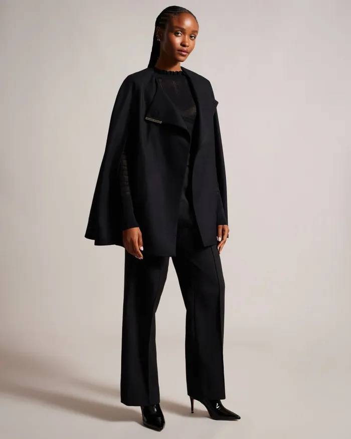 Ted Baker Coats and Jackets Women VALARIY 8211 Melton Wool Cape Black Ted Baker Coats and Jackets Women VALARIY 8211 Melton Wool Cape Black