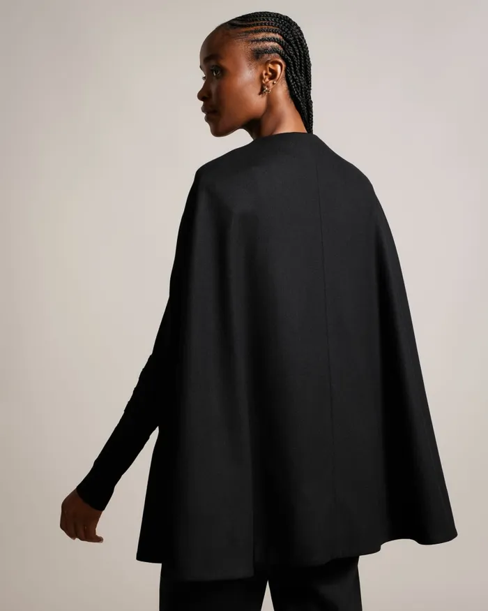 Ted Baker Coats and Jackets Women VALARIY 8211 Melton Wool Cape Black Ted Baker Coats and Jackets Women VALARIY 8211 Melton Wool Cape Black