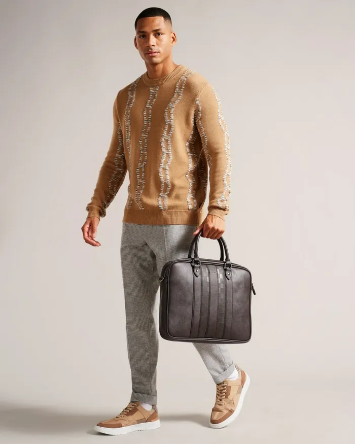 Ted Baker Document Bags Men WAYMON 8211 House Check PU Document Bag Brownchocolate