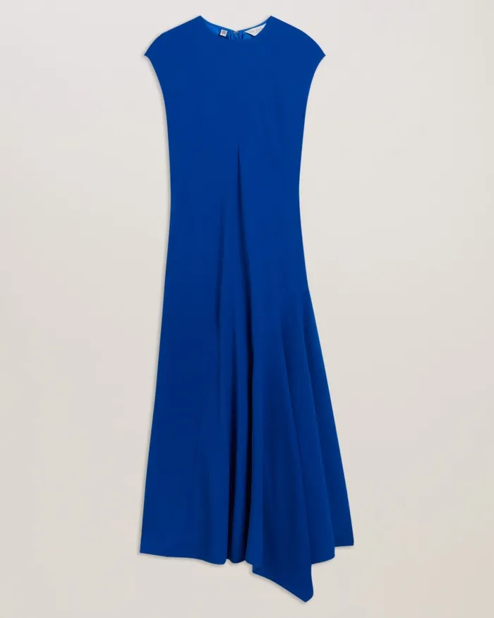 Ted Baker Dresses Women ISPARTA 8211 Asymmetric Satin Midi Dress Medium Blue