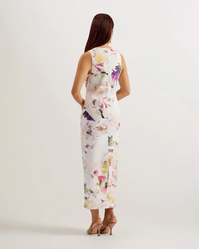 Ted Baker Dresses Women LILYHA 8211 Floral Scuba Bodycon Midi Dress White Ted Baker Dresses Women LILYHA 8211 Floral Scuba Bodycon Midi Dress White