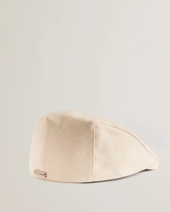 Ted Baker Hats and Caps Men JOSSH 8211 Herringbone Flat Cap White