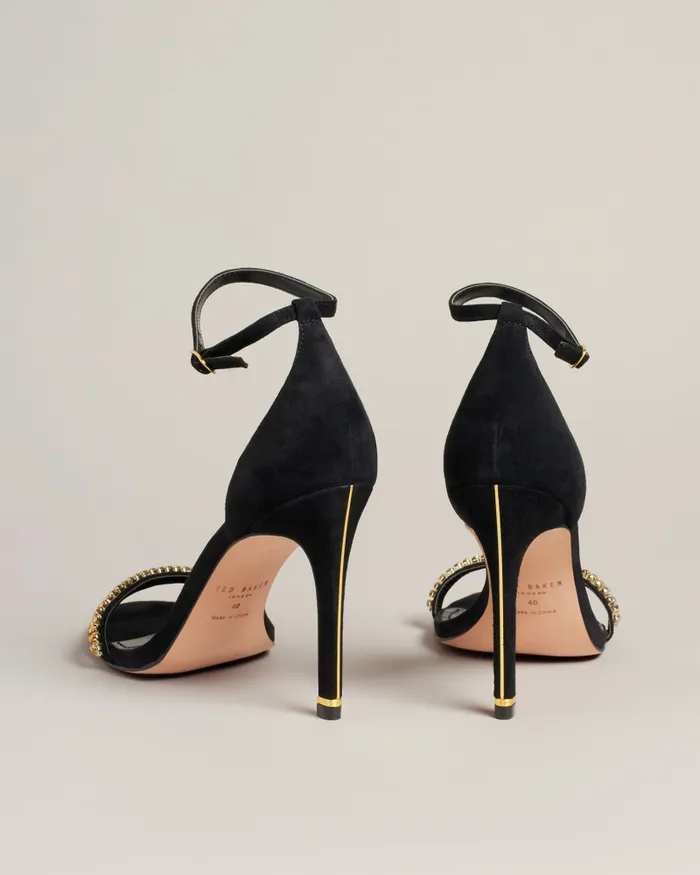 Ted Baker Heels Women HELENNI 8211 Crystal Embellished Heeled Sandals Gold