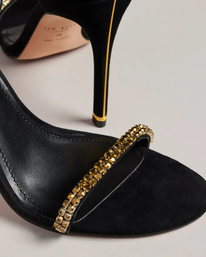 Ted Baker Heels Women HELENNI 8211 Crystal Embellished Heeled Sandals Gold Ted Baker Heels Women HELENNI 8211 Crystal Embellished Heeled Sandals Gold