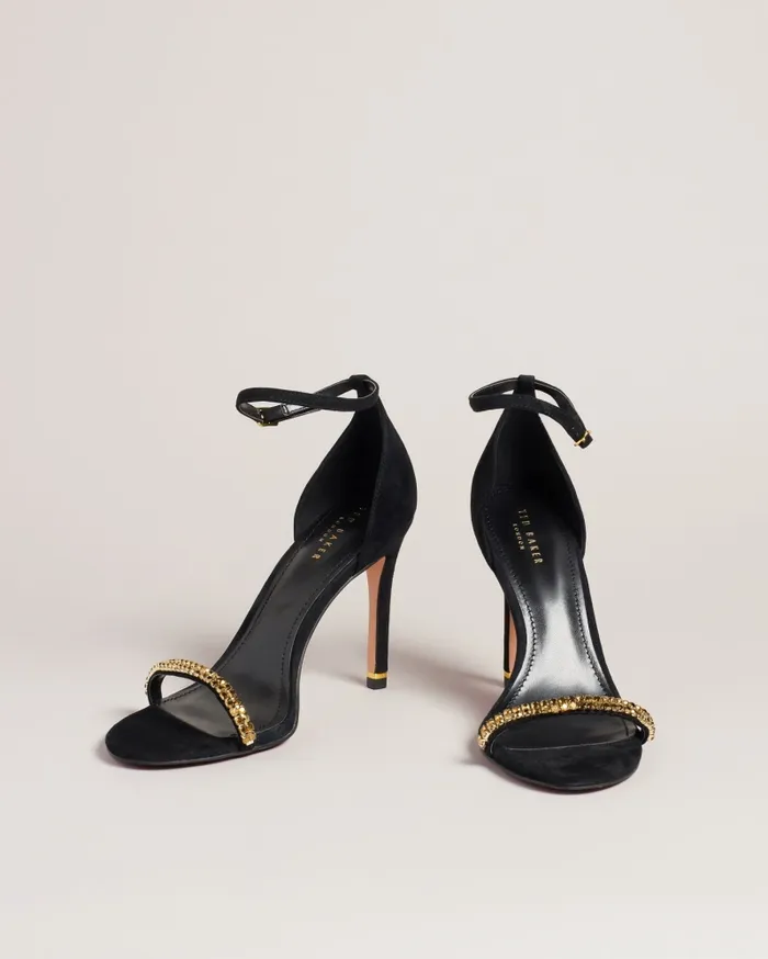 Ted Baker Heels Women HELENNI 8211 Crystal Embellished Heeled Sandals Gold Ted Baker Heels Women HELENNI 8211 Crystal Embellished Heeled Sandals Gold