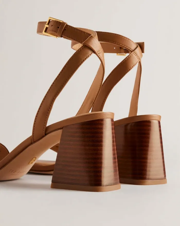 Ted Baker Heels Women MILLIIY 8211 Block Heel Sandals With Coin Detail Brown