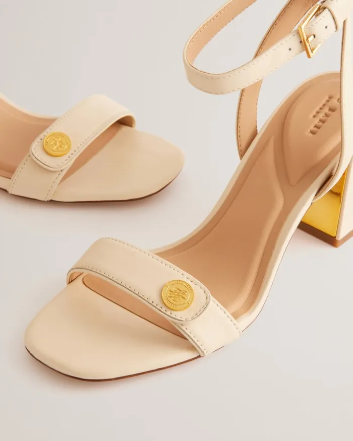 Ted Baker Heels Women MILLIIY 8211 Block Heel Sandals With Coin Detail Ecru Ted Baker Heels Women MILLIIY 8211 Block Heel Sandals With Coin Detail Ecru