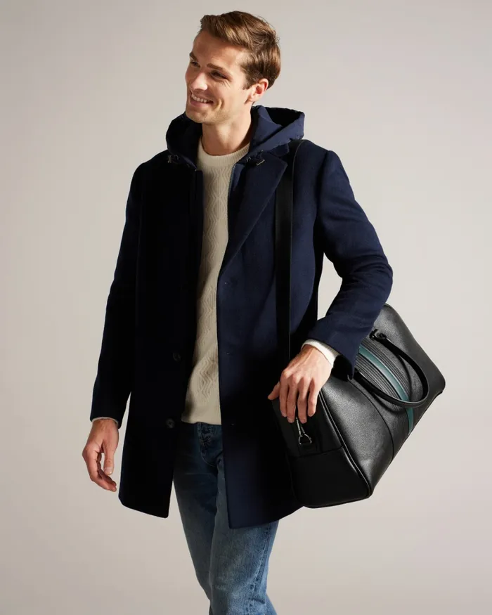 Ted Baker Holdalls and Weekend Bags Men EVIAN 8211 Striped Faux Leather Bowler Bag Black Ted Baker Holdalls and Weekend Bags Men EVIAN 8211 Striped Faux Leather Bowler Bag Black