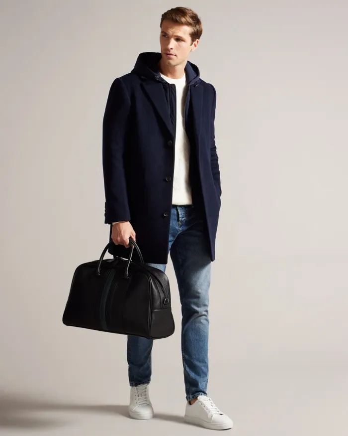 Ted Baker Holdalls and Weekend Bags Men EVIAN 8211 Striped Faux Leather Bowler Bag Black Ted Baker Holdalls and Weekend Bags Men EVIAN 8211 Striped Faux Leather Bowler Bag Black