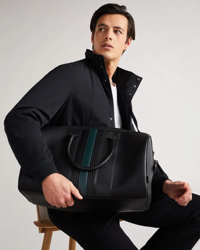 Ted Baker Holdalls and Weekend Bags Men EVYDAY 8211 Striped PU Holdall Black Ted Baker Holdalls and Weekend Bags Men EVYDAY 8211 Striped PU Holdall Black