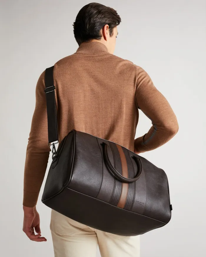 Ted Baker Holdalls and Weekend Bags Men EVYDAY 8211 Striped PU Holdall Brownchocolate Ted Baker Holdalls and Weekend Bags Men EVYDAY 8211 Striped PU Holdall Brownchocolate
