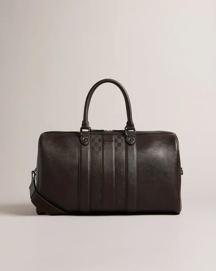 Ted Baker Holdalls and Weekend Bags Men WAYLIN 8211 House Check PU Holdall Brownchocolate
