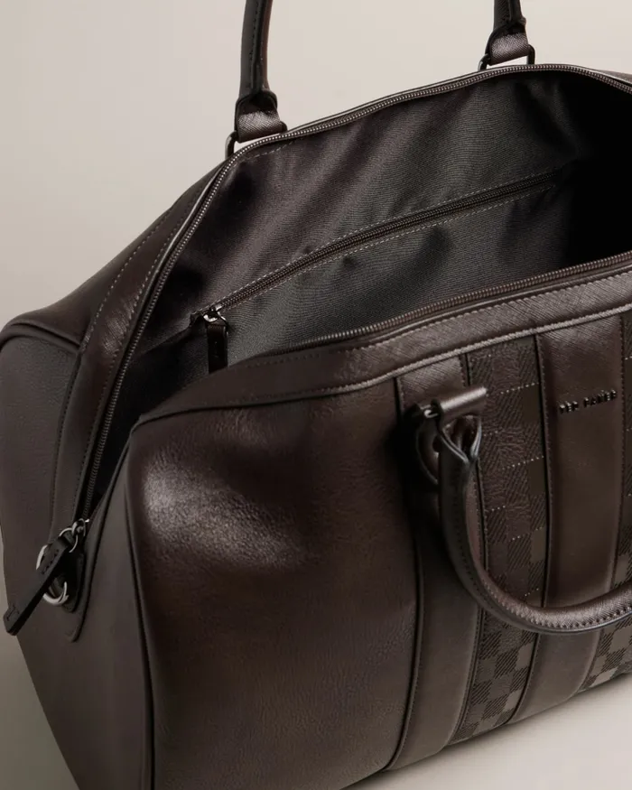 Ted Baker Holdalls and Weekend Bags Men WAYLIN 8211 House Check PU Holdall Brownchocolate Ted Baker Holdalls and Weekend Bags Men WAYLIN 8211 House Check PU Holdall Brownchocolate