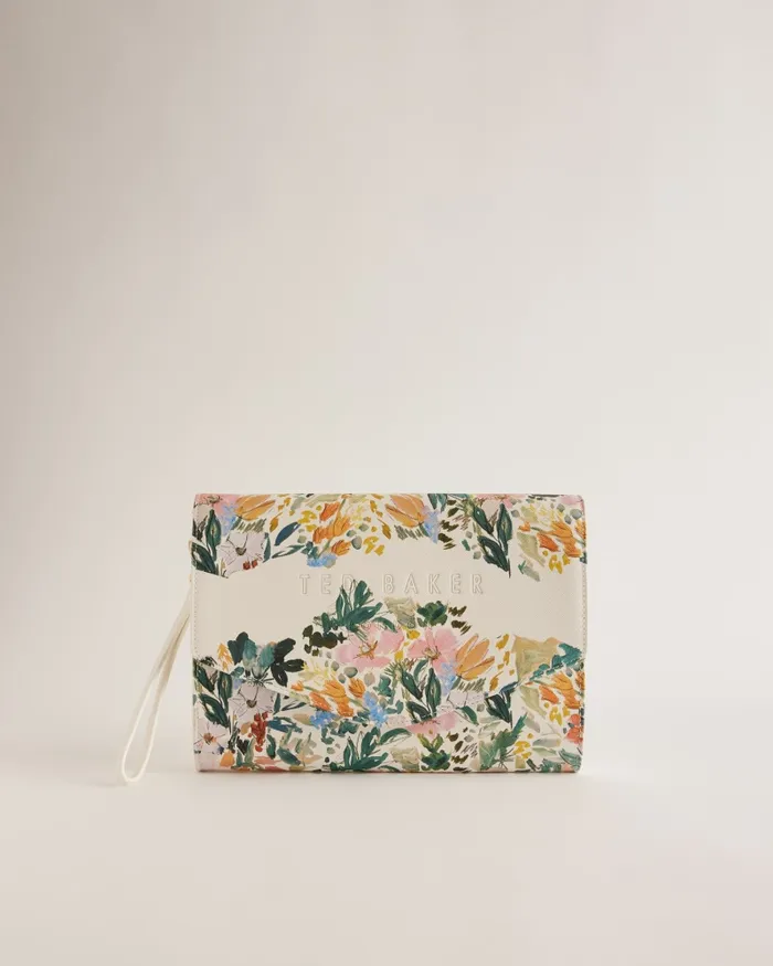 Ted Baker Icon Bags and Signature Bags Women ABBBI 8211 Floral Print Envelope Clutch Bag Cream Ted Baker Icon Bags and Signature Bags Women ABBBI 8211 Floral Print Envelope Clutch Bag Cream
