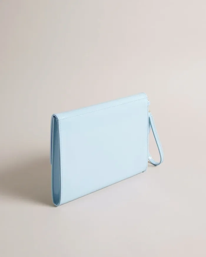 Ted Baker Icon Bags and Signature Bags Women CRINKIE 8211 Faux Leather Icon Clutch Bag Light Blue Ted Baker Icon Bags and Signature Bags Women CRINKIE 8211 Faux Leather Icon Clutch Bag Light Blue