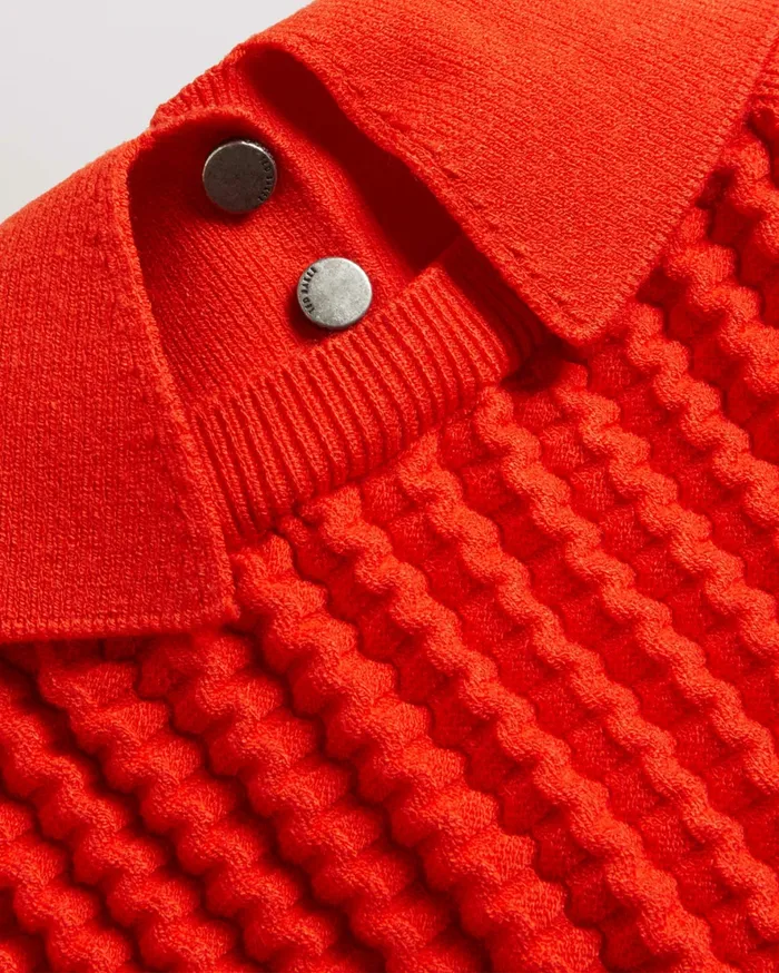 Ted Baker Jumpers and Cardigans Women MORLIEE 8211 Puff Sleeve Knit Top With Collar Red Ted Baker Jumpers and Cardigans Women MORLIEE 8211 Puff Sleeve Knit Top With Collar Red