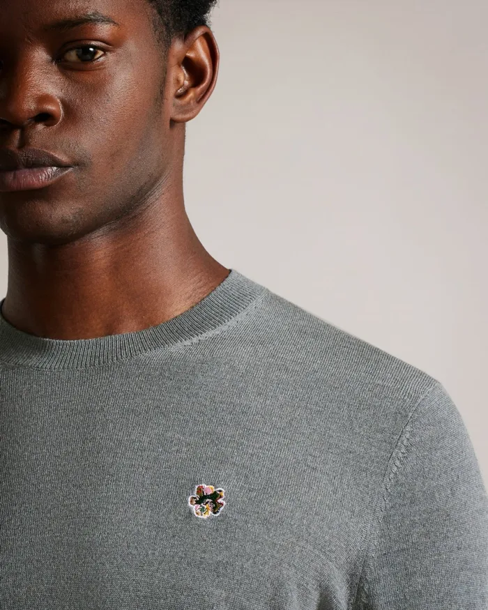 Ted Baker Jumpers and Knitwear Men CARDIFF 8211 Merino Wool Crew Neck Jumper Charcoal
