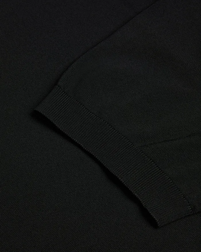 Ted Baker Jumpers and Knitwear Men DALDIN 8211 Short Sleeve Rayon Zip Polo Shirt Black Ted Baker Jumpers and Knitwear Men DALDIN 8211 Short Sleeve Rayon Zip Polo Shirt Black