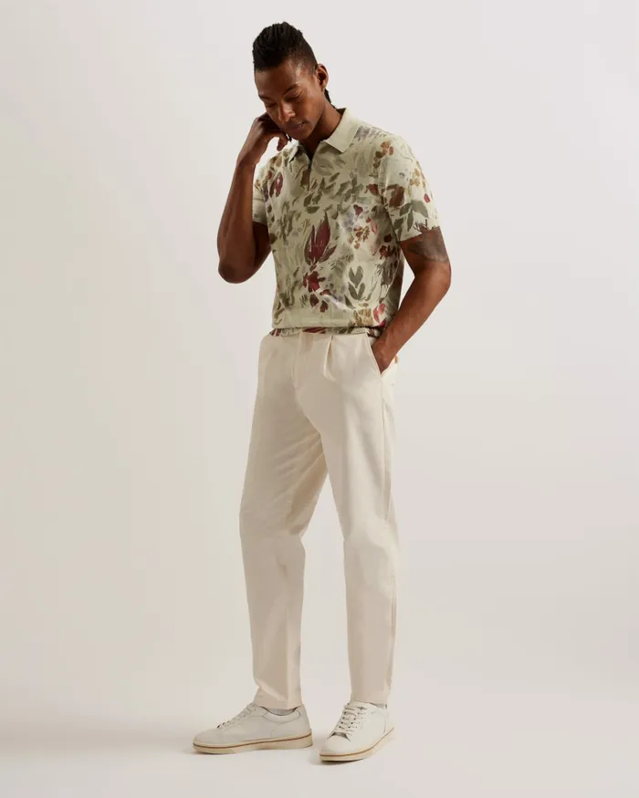 Ted Baker Jumpers and Knitwear Men ELSDE 8211 Regular Fit Printed Zip Polo Shirt Multicoloured Ted Baker Jumpers and Knitwear Men ELSDE 8211 Regular Fit Printed Zip Polo Shirt Multicoloured