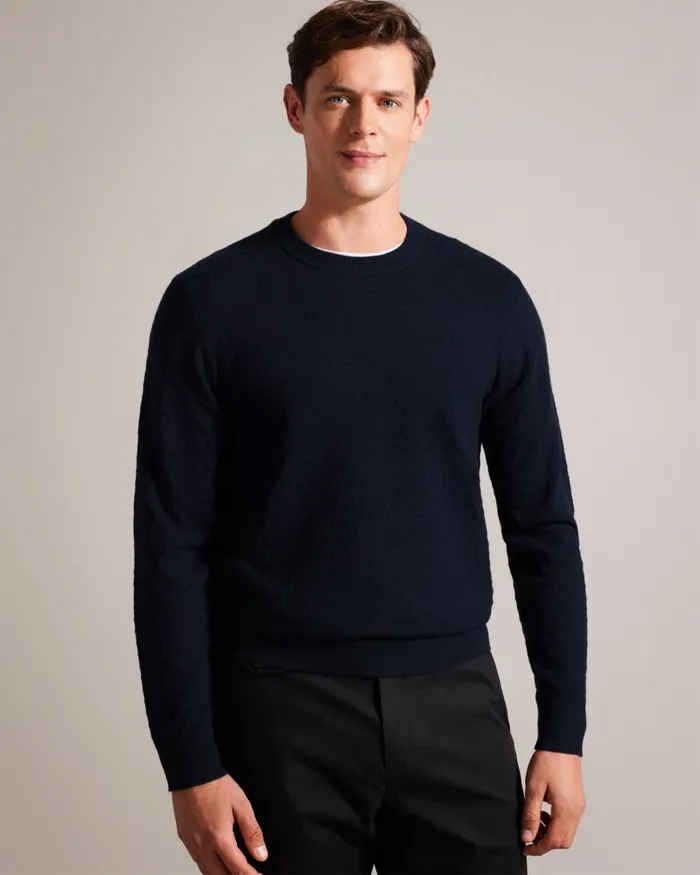 Ted Baker Jumpers and Knitwear Men LOUNG 8211 Long Sleeve T Knit Jumper Navy Ted Baker Jumpers and Knitwear Men LOUNG 8211 Long Sleeve T Knit Jumper Navy