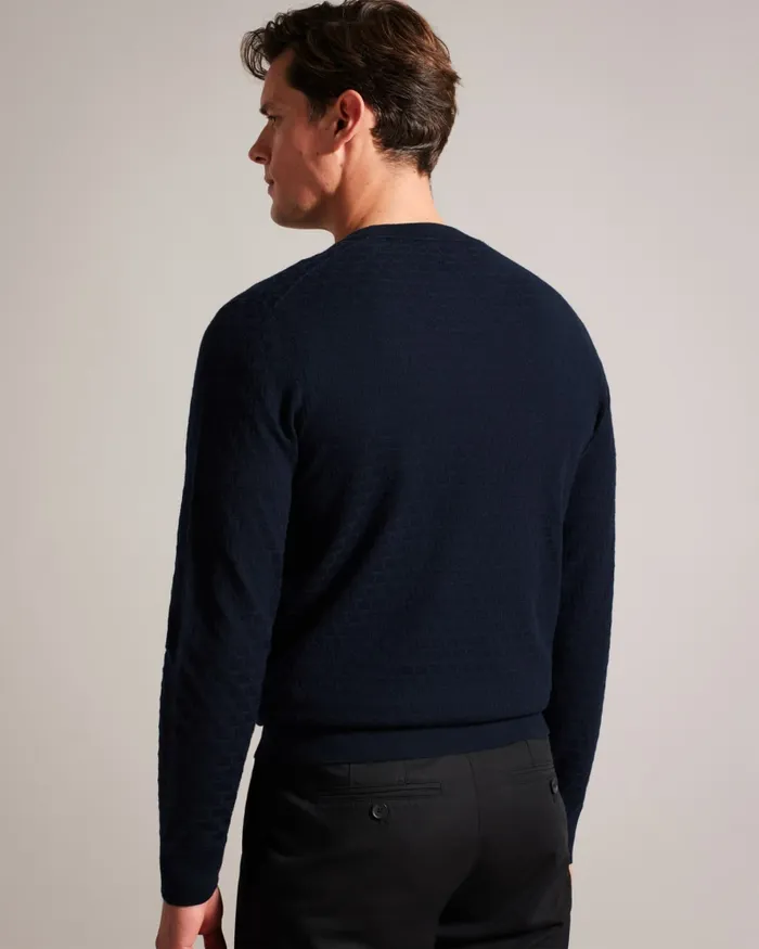 Ted Baker Jumpers and Knitwear Men LOUNG 8211 Long Sleeve T Knit Jumper Navy Ted Baker Jumpers and Knitwear Men LOUNG 8211 Long Sleeve T Knit Jumper Navy