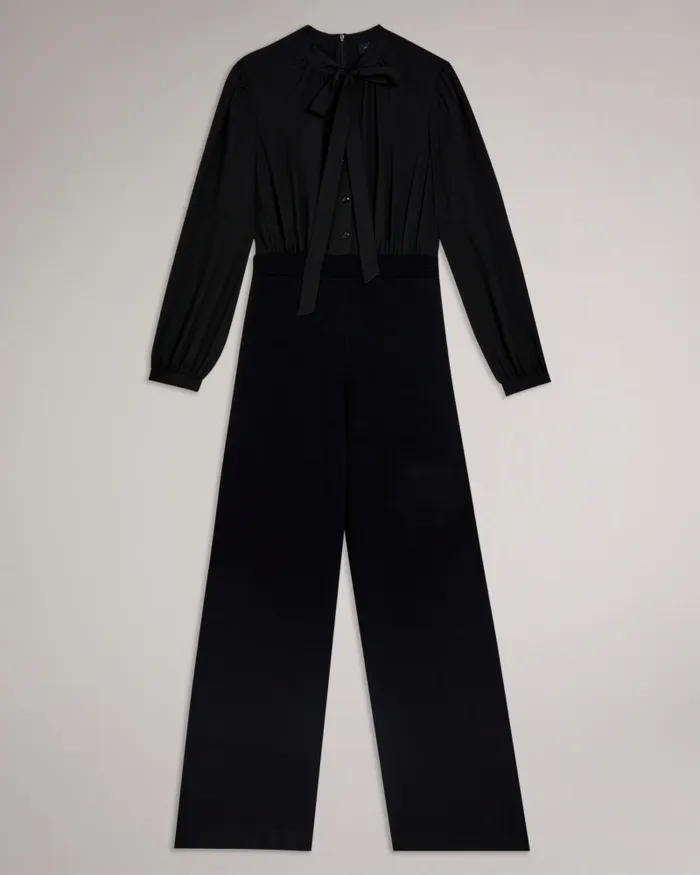Ted Baker Jumpsuits and Playsuits Women LEOT 8211 Knitted Trouser Jumpsuit With Tie Neck Black Ted Baker Jumpsuits and Playsuits Women LEOT 8211 Knitted Trouser Jumpsuit With Tie Neck Black