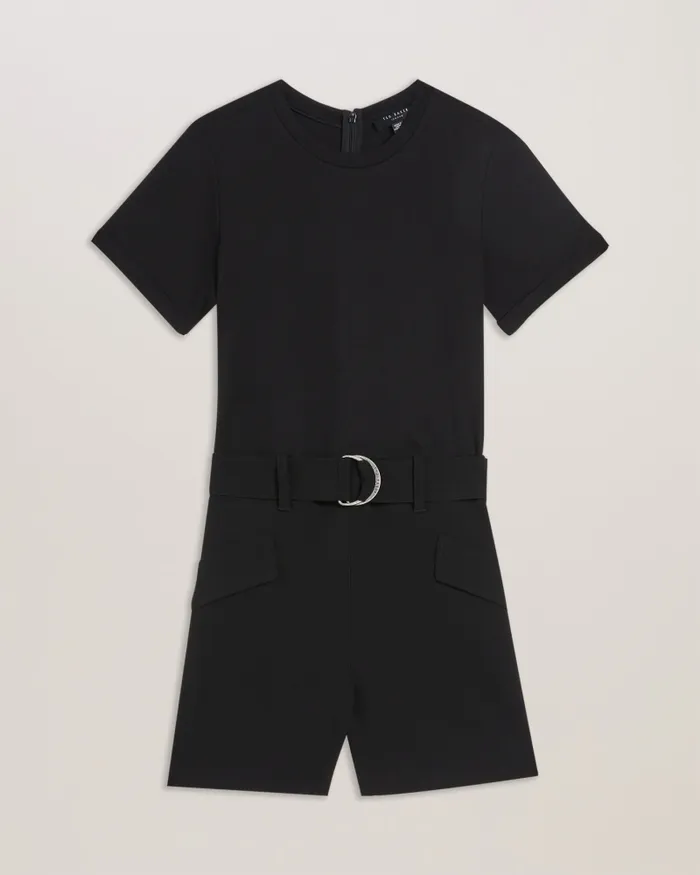 Ted Baker Jumpsuits and Playsuits Women PLARA 8211 Short Sleeve Belted Cargo Playsuit Black Ted Baker Jumpsuits and Playsuits Women PLARA 8211 Short Sleeve Belted Cargo Playsuit Black