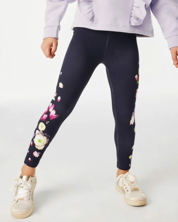 Ted Baker Playsuits and Sets Kids ADAMINA 8211 Frill Sweatshirt And Floral Leggings Set Lilac