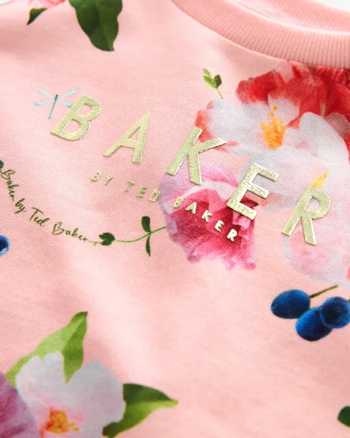 Ted Baker Playsuits and Sets Kids BORRAH 8211 Branded Floral Sweater And Shorts Set Pink Ted Baker Playsuits and Sets Kids BORRAH 8211 Branded Floral Sweater And Shorts Set Pink