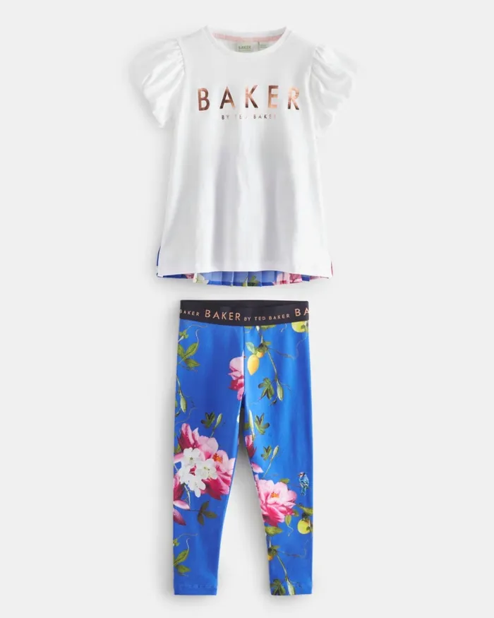 Ted Baker Playsuits and Sets Kids JEMMEEY 8211 Pleated Back TShirt And Leggings Set Blue Ted Baker Playsuits and Sets Kids JEMMEEY 8211 Pleated Back TShirt And Leggings Set Blue